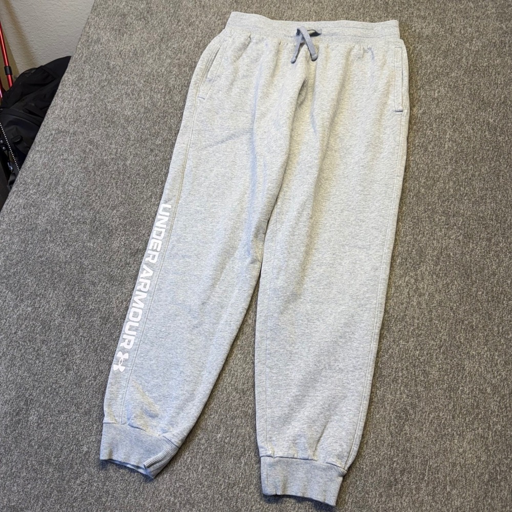 Under Armour Mens ColdGear Rival Fleece Joggers Gray Loose Fit Large 1337